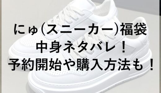 にゅ(スニーカー)福袋2026の中身ネタバレ！予約開始や購入方法も！