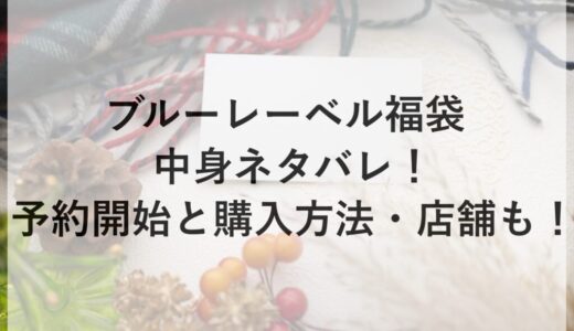 ブルーレーベル福袋2026の中身ネタバレ！予約開始と購入方法・店舗も！