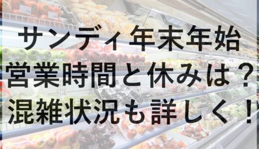 サンディ年末年始2025~2026の営業時間と休みは？混雑状況も詳しく！