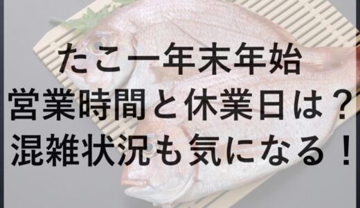 たこ一年末年始2025~2026の営業時間と休業日は？混雑状況も気になる！