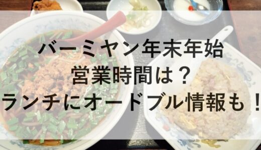 バーミヤン年末年始2025~2026の営業時間は？ランチにオードブル情報も！