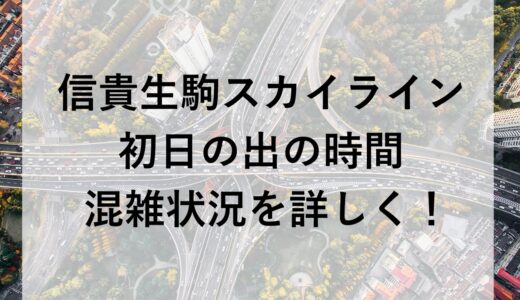 信貴生駒スカイライン初日の出2026の時間と混雑状況を詳しく！