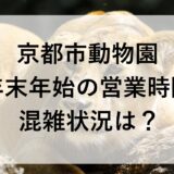 京都市動物園年末年始2025~2026の営業時間と混雑状況は？