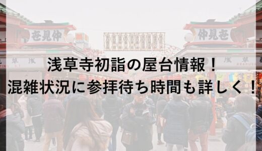 浅草寺初詣2026の屋台情報！混雑状況に参拝待ち時間も詳しく！