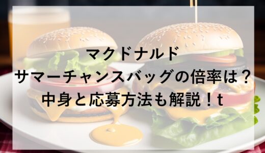 マクドナルドのサマーチャンスバッグ2026の倍率は？中身と応募方法も解説！