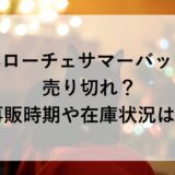 ベローチェサマーバッグ2026が売り切れ？再販時期や在庫状況は？