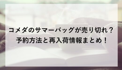 コメダのサマーバッグ2026が売り切れ？予約方法と再入荷情報まとめ！